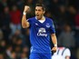 Ramiro Funes Mori of Everton celebrates victory after the Barclays Premier League match between West Bromwich Albion and Everton at The Hawthorns on September 28, 2015 in West Bromwich, United Kingdom.