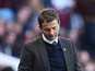 Aston Villa's English manager Tim Sherwood reacts after his team concede their second goal during the English Premier League football match between Aston Villa and Swansea City at Villa Park in Birmingham, central England on October 24, 2015