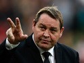 Steve Hansen the head coach of New Zealand acknowledges the fans ahead of the 2015 Rugby World Cup Final match between New Zealand and Australia at Twickenham Stadium on October 31, 2015