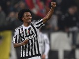 Juan Cuadrado of Juventus FC celebrates the gol of the victory during the Serie A match between Juventus FC and Torino FC at Juventus Arena on October 31, 2015 in Turin, Italy. 