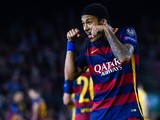 Neymar of FC Barcelona celebrates after scoring his team's third goalduring the UEFA Champions League Group E match between FC Barcelona and FC BATE Borisov at the Camp Nou on November 4, 2015