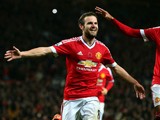 Juan Mata of Manchester United celebrates scoring his team's second goal during the Barclays Premier League match between Manchester United and West Bromwich Albion at Old Trafford on November 7, 2015 in Manchester, England.