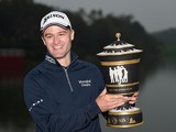 Russell Knox of Scotland with the winners trophy after the final round of the WGC - HSBC Champions at the Sheshan International Golf Club on November 8, 2015 in Shanghai, China.