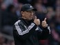 West Bromwich Albion's Welsh Head Coach Tony Pulis gestures from the touchline during the English Premier League football match between Manchester United and West Bromwich Albion at Old Trafford stadium in Manchester, north west England, on November 7, 20
