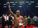 James Degale of England celebrates after defeating Lucian Bute of Canada during their IBF super-middleweight championship fight at the Centre Videotron on November 29, 2015 in Quebec City, Quebec, Canada. 