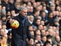 Chelsea boss Jose Mourinho handles the ball on November 29, 2015