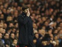 Mauricio Pochettino manager of Tottenham Hotspur looks thoughtful during the Barclays Premier League match between Tottenham Hotspur and Newcastle United at White Hart Lane on December 13, 2015