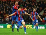 Lee Chung-yong celebrates scoring for Crystal Palace at Stoke City on December 19, 2015