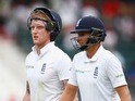 Ben Stokes and Joe Root walk off for tea on day two of the third Test between South Africa and England on January 15, 2016