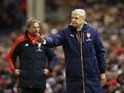 Jurgen Klopp and Arsene Wenger during the game between Liverpool and Arsenal on January 13, 2016