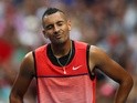 Nick Kyrgios reacts in his second-round match against Pabio Cuevas during day three of the 2016 Australian Open at Melbourne Park on January 20, 2016