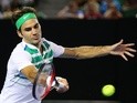Roger Federer in action against Grigor Dimitrov during day five of the 2016 Australian Open at Melbourne Park on January 22, 2016