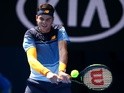 Milos Raonic in action against Stanislas Wawrinka during day eight of the 2016 Australian Open at Melbourne Park on January 25, 2016