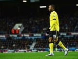 Jordan Ayew sees red during the Premier League game between West Ham and Aston Villa on February 2, 2016