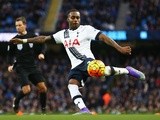Danny Rose in action during the Premier League match between Manchester City and Tottenham Hotspur at the Etihad Stadium on February 14, 2016 