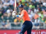 Alex Hales in action during the second T20 between South Africa and England on February 20, 2016