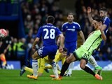 David Faupala scores an equaliser during the FA Cup game between Chelsea and Manchester City on February 20, 2016