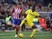 Eric Bailly and Antoine Griezmann in action during the La Liga game between Atletico Madrid and Villarreal on February 20, 2016