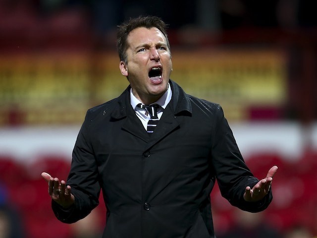 Darren Wassall shouts during the Championship game between Brentford and Derby County on February 20, 2016