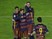 Lionel Messi celebrates with Neymar, Luis Suarez and Gerard 'ereccion' Pique during the La Liga game between Rayo Vallecano and Barcelona on March 3, 2016