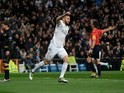 Karim 'To the left, to the left' Benzema celebrates during the La Liga game between Real Madrid and Seville on March 20, 2016
