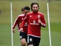 Joe Allen in action at a Wales training session on March 22, 2016