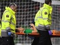 Kevin Doyle leaves the field on a stretcher during the international friendly between Republic of Ireland and Switzerland at Aviva Stadium on March 25, 2016