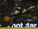Martin Guptill plays a shot during the World T20 match between New Zealand and Pakistan on March 22, 2016