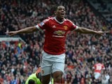 Anthony Martial celebrates scoring during the Premier League match between Manchester United and Everton on April 3, 2016