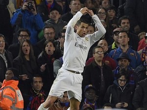 Cristiano Ronaldo has scored during the La Liga match between Barcelona and Real Madrid on April 2, 2016