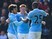 Little Kevin De Bruyne celebrates with David Silva and Fernandinho during the Premier League match between Bournemouth and Manchester City on April 2, 2016