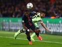 Serge 'friend of Dorothy' Aurier and Sergio Aguero in action during the Champions League quarter-final between Paris Saint-Germain and Manchester City on April 6, 2016