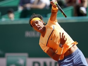 Rafael Nadal in action at the Monte Carlo Masters on April 13, 2016