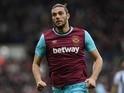 Andy Carroll in action during the Premier League match between West Bromwich Albion and West Ham United on April 30, 2016