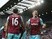 Mark Noble celebrates with Aaron Cresswell after scoring his side's third goal during the Premier League match between West Bromwich Albion and West Ham United on April 30, 2016