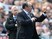 Rafael Benitez gestures to his wife during the Premier League game between Newcastle United and Crystal Palace on April 30, 2016