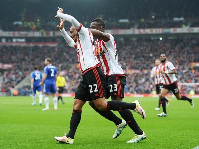 Wahbi Khazri celebrates scoring during the Premier League match between Sunderland and Chelsea on May 7, 2016