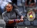 Serena Williams returns the ball to Anna-Lena Friedsam of Germany during the WTA Tennis Open tournament at the Foro Italico on May 10, 2016 in Rome