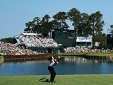 Jason Day of Australia plays his shot from the 17th tee during the first round of the Players Championship on May 12, 2016