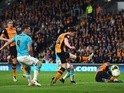 Andy Robertson of Hull City scores an own goal during the Championship play-off semi-final second leg against Derby County at KC Stadium on May 17, 2016