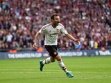 Juan Mata celebrates his equaliser during the FA Cup final between Crystal Palace and Manchester United on May 21, 2016