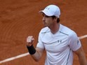 Andy Murray celebrates during the French Open on May 27, 2016