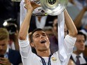 Cristiano Ronaldo holds up the trophy after the Champions League final between Real Madrid and Atletico Madrid on May 28, 2016