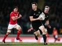 Ben Smith of New Zealand makes a break during the international Test match against Wales at Eden Park on June 11, 2016