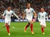Eric Dier celebrates scoring during the Euro 2016 Group B game between England and Russia on June 11, 2016