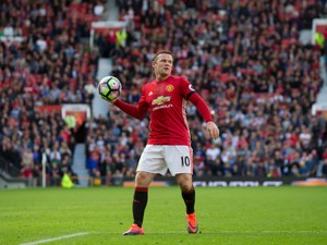 Manchester United captain Wayne Rooney in action during his side's Premier League match against Stoke City at Old Trafford on October 2, 2016