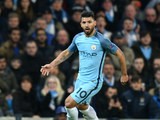 Sergio Aguero of Manchester City in action during his side's Champions League clash with Barcelona at the Etihad Stadium on November 1, 2016