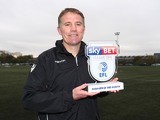 Phil Parkinson poses with his manager of the month award for November 2016 - EMBARGOES UNTIL NOVEMBER 11