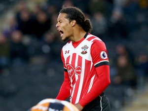 Southampton defender Virgil van Dijk in action during his side's Premier League clash with Hull City at the KCOM Stadium on November 6, 2016