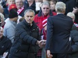 Jose Mourinho and Arsene Wenger shake hands before the Premier League game between Manchester United and Arsenal on November 19, 2016